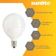 6Pk - Sunlite 5w Led G16.5 GlobeE12 Candelabra Frosted Dimmable Light Bulb For Cheap