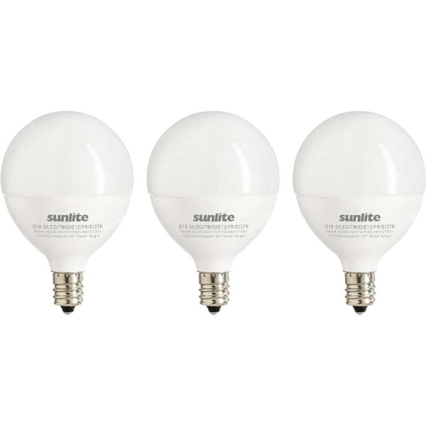 6Pk - Sunlite 5w Led G16.5 GlobeE12 Candelabra Frosted Dimmable Light Bulb For Cheap