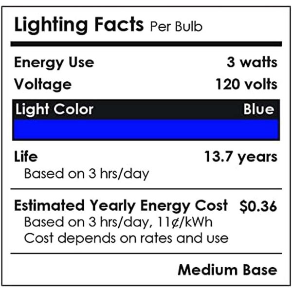 Sunlite 3w LED PAR20 Blue Colored Recessed E26 Base Floodlight Bulb - 50W Equiv on Sale