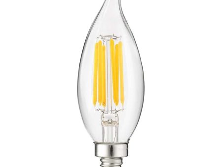 Sunlite 5w LED Filament CA11 Flame Tip Chandelier E12 5000K Bulb - 60W Equiv For Cheap