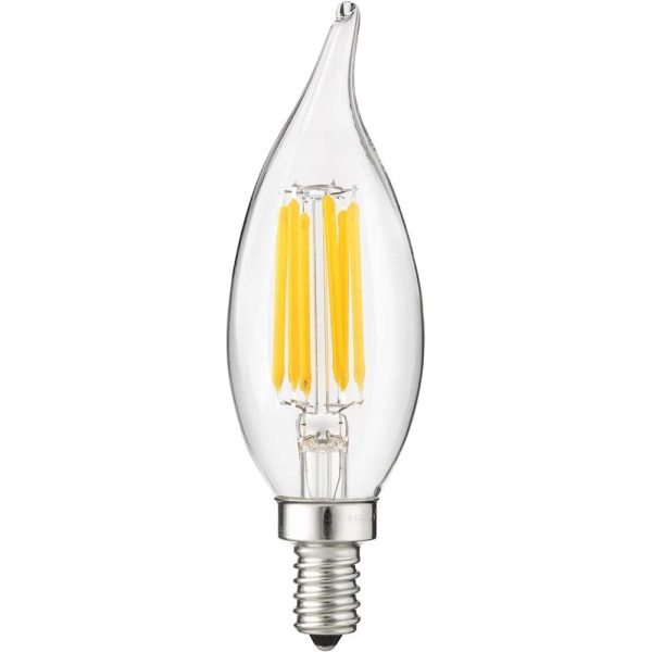 Sunlite 5w LED Filament CA11 Flame Tip Chandelier E12 5000K Bulb - 60W Equiv For Cheap