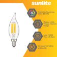 Sunlite 5w LED Filament CA11 Flame Tip Chandelier E12 5000K Bulb - 60W Equiv For Cheap