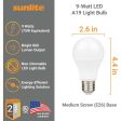 3Pk - Sunlite 9w A19 LED 2700K 800Lm Non-Dimmable Bulb - 60W Equiv Online