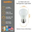 Sunlite 5.5w 120v LED A15 Refrigerator E26 Base 4000K Frosted Bulb - 40W Equiv Discount