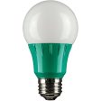 3Pk - Sunlite 3w LED A19 Green Colored Non-Dimmable Bulb - 25w Equiv Online Sale