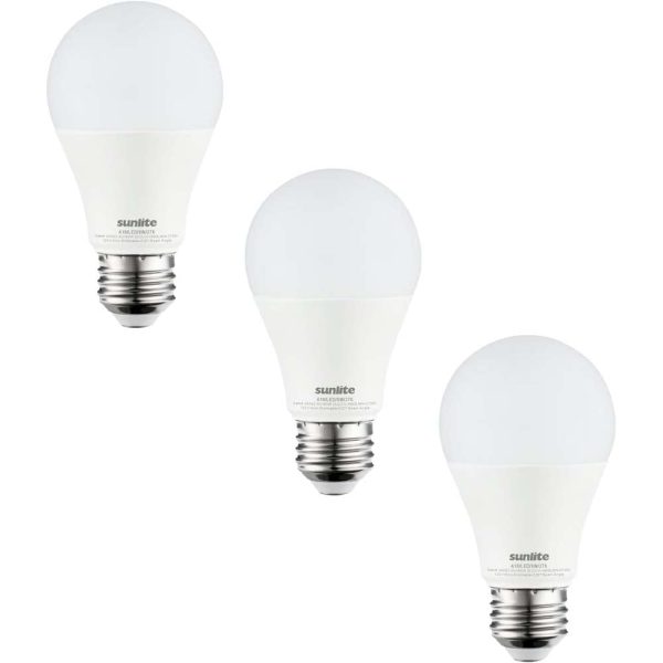 3Pk - Sunlite 9w A19 LED 4000K 800Lm Non-Dimmable Bulb - 60W Equiv Sale