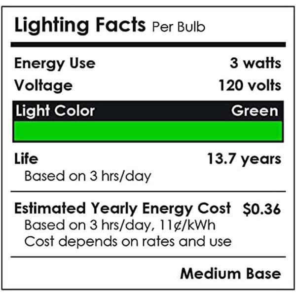 Sunlite 3w LED PAR20 Green Colored E26 Base Floodlight Bulb - 50W Equiv For Sale