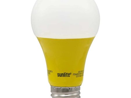 Sunlite 3w LED A19 Yellow Colored Light Non-Dimmable Bulb - 25w Equiv Online Sale