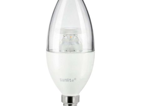 Sunlite 5w LED B10 Clear Torpedo Tip Chandelier E14 2700K Bulb - 40W Equiv Hot on Sale