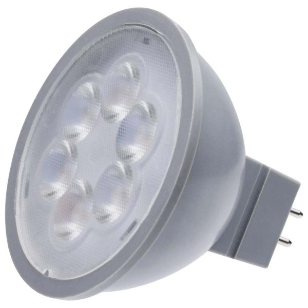 4.5W  12v MR16 LED 5000K Flood 40d 360LM GU5.3 Base Silver Finish Bulb Discount