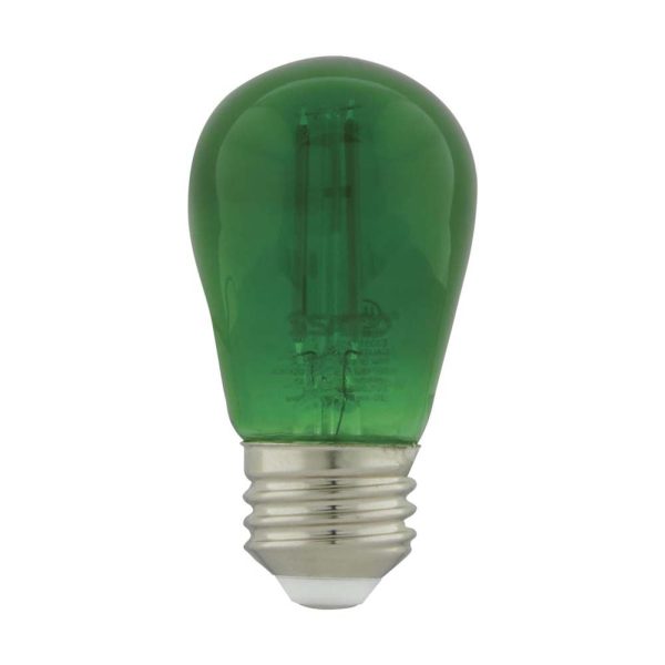 4Pk - 1W S14 LED Filament Green Transparent Glass Bulb E26 Base 120v Online Sale