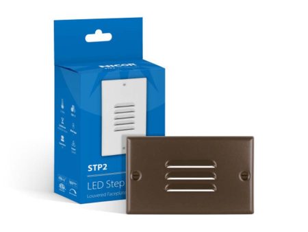 STP2 Horizontal Louvered Oil-Rubbed Bronze LED Step Light with Photocell Online Sale