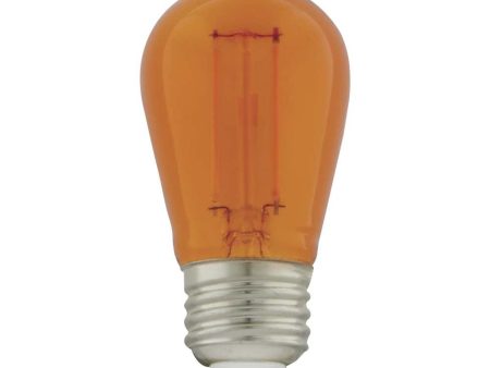 4Pk - 1W S14 LED Filament Orange Transparent Glass Bulb E26 Base 120v Fashion