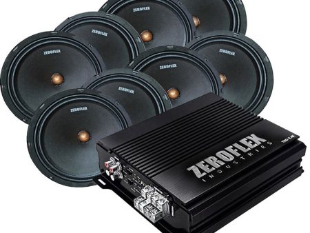 Zeroflex Speakers TKO-W10.0 10  Car Midbass Drivers 180RMS (4 Pairs) + Zeroflex TKO-2.4K 4 Channel Car Amplifier 2000RMS X1 (Bundle Deal) Sale