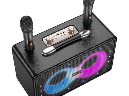 Hoco Portable Bluetooth Speaker - Wireless Mic x 2 RGB Light (HA8) Cheap