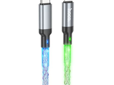 Hoco U112 Lightning to Type C  Colorful LED USB Cable Online now