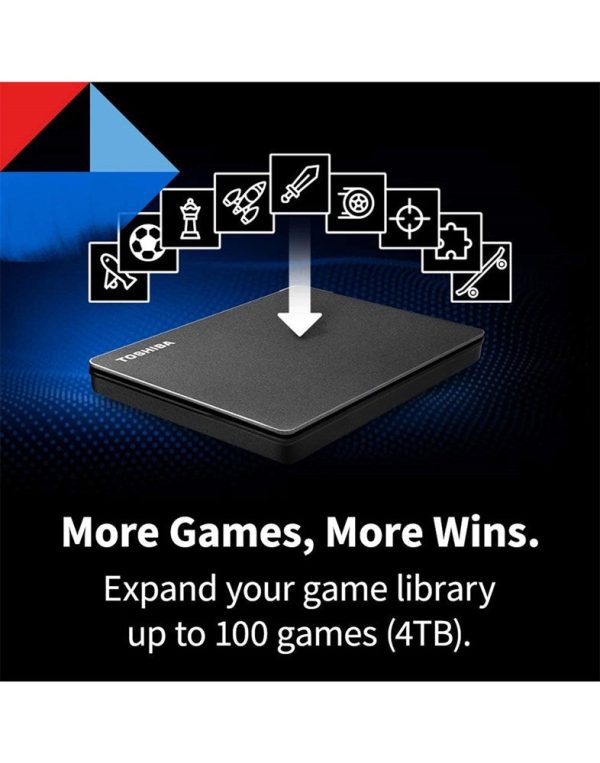 TOSHIBA CANVIO GAMING USB 3.0 PORTABLE EXTERNAL HARD DRIVE 4TB BLACK on Sale