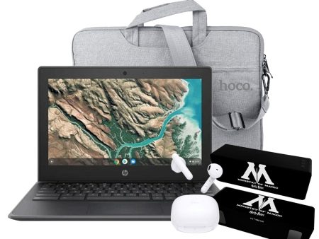 HP 11 G8EE (2020) 11.6-inch N4020 4GB 32GB Chromebook (Good-Pre-Owned) + Hoco Laptop Bag 14-inch + Harry Potter Portable Wireless Speaker 014 DC + TCL S150 Wireless Earbuds (Bundle Deal) Fashion