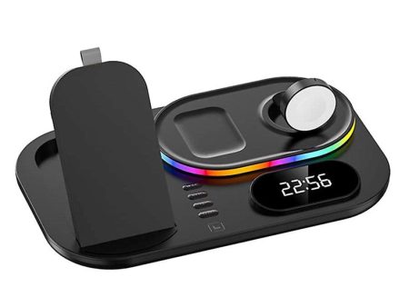 4-in-1 Wireless Charger with RGB Lights & Clock Cheap