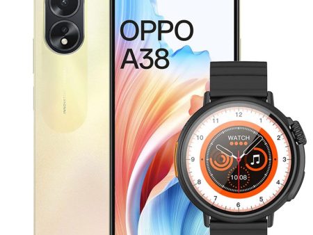 Oppo A38 (2023) 4GB 128GB 4G Dual Sim + Free TPU Case (Brand New)+ Hoco Smart Sports Watch (Y18) (Bundle Deal) For Cheap