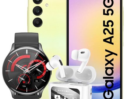 Samsung Galaxy A25 (2023) 6GB 128GB 5G Dual Sim (Brand New) + Hoco Smart Sports Watch (Y15) + Hoco Earbud ANC  (EW72) (Bundle Deal) Hot on Sale