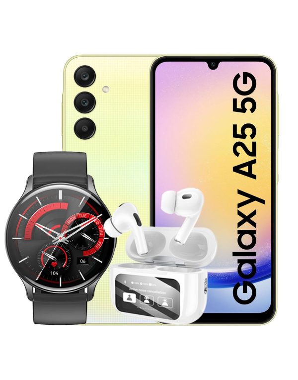 Samsung Galaxy A25 (2023) 6GB 128GB 5G Dual Sim (Brand New) + Hoco Smart Sports Watch (Y15) + Hoco Earbud ANC  (EW72) (Bundle Deal) Hot on Sale