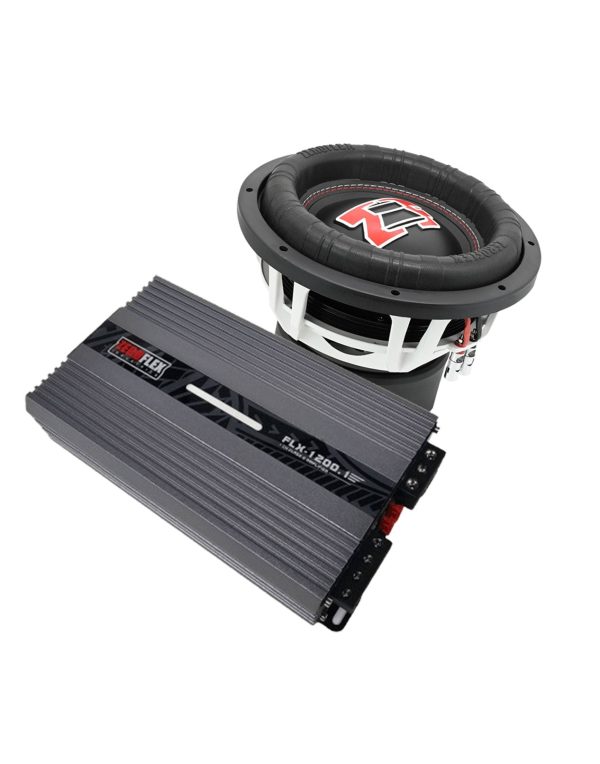 Zeroflex EVO-15 - 15  1500W RMS Car Subwoofer + FLX1200.1 1 X 1200W @ 1 ohm Mono Amplifier With Bass Controller (Bundle Deal) Supply