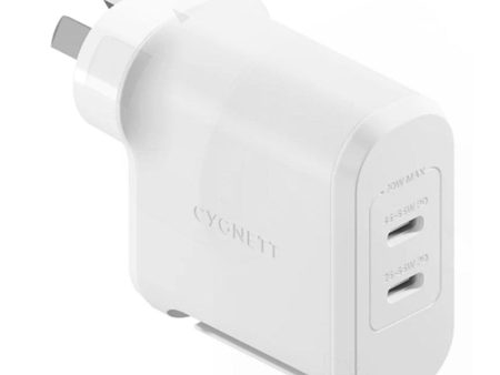 Cygnett PowerMaxx 70W Dual Port GaN Wall Charger - White Online