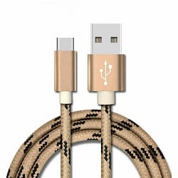 Type C USB Charging Cable Cord Braided (1M Gold Type-C) Fashion