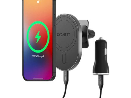 Cygnett MagHold Car 7.5W Wireless Charger Vent - Black Supply