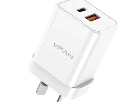 VFAN Ultra Fast Charger USB-C & USB-A 35W (AU8) Online Hot Sale