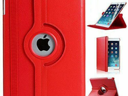 Apple iPad 9th Gen Smart Leather Case, 9 Generation 10.2 Rotating 360 Degree Stand Cover (Red) Fashion