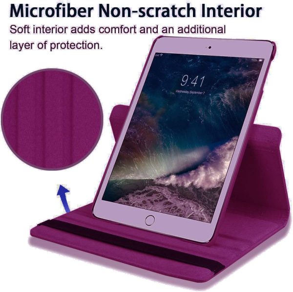 Apple iPad 7th Gen Smart Leather Case, 7th Generation 10.2 Rotating 360 Degree Stand Cover (Purple) Online Sale