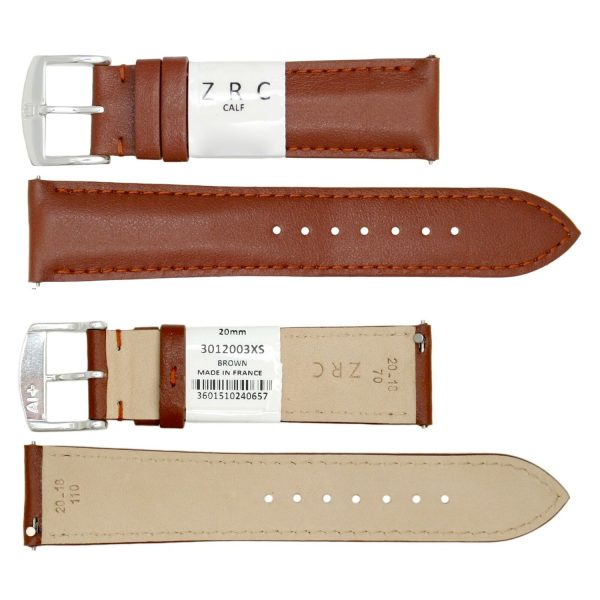 ROCHET ZRC No. 301 Calfskin Grain Fine Leather Quick Release SHORT Straps (12mm~22mm) Online