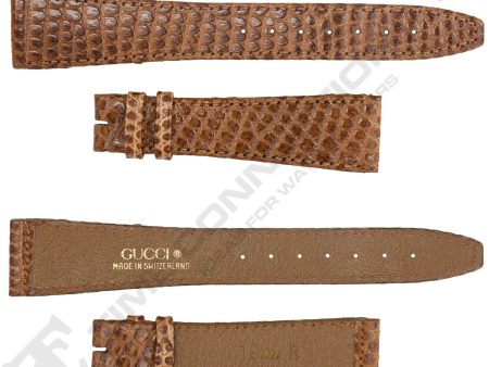 Tan Lizard Grain Leather Strap for Gucci Watches No. 206 (19mm x 14mm) Online now