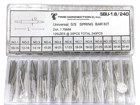 240 Pieces of 1.80mm Universal Spring Bar Set (12 Sizes) Discount