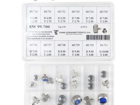 Stainless Steel Colored Screw-On Crowns (Assortment 24 Pieces) For Cheap