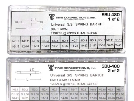 Universal Spring Bar Combined Set of 480 Pieces (1.3, 1.5, 1.8mm Thickness) Sale