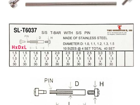 Universal Stainless Steel T-bar   Screw Bar Assortment (Small Size Bars) Supply